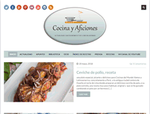 Tablet Screenshot of cocinayaficiones.com